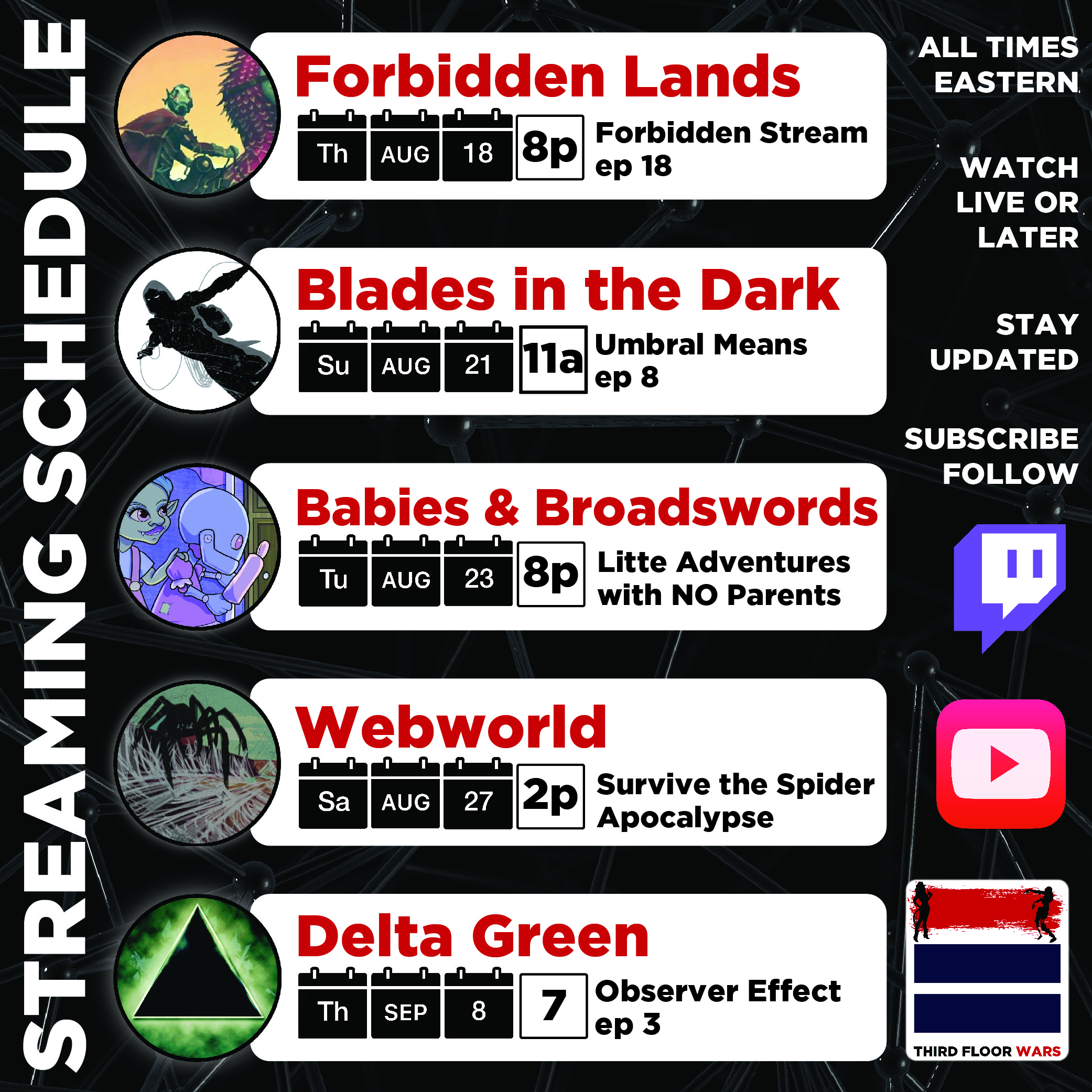 Actual Play Schedule